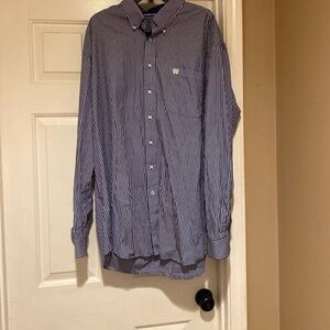 Cinch Blue/White Striped Button Down Shirt Men’s Size 2XL